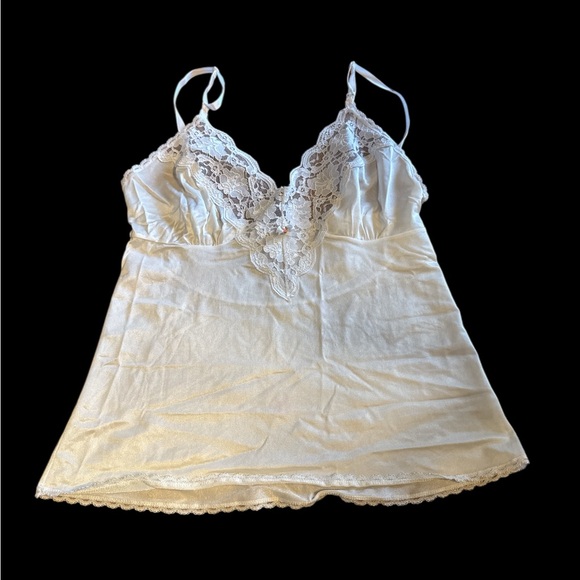 Vintage Ivory Chemise Nylon Lace Nightgown Top Size S/M - Picture 2 of 5